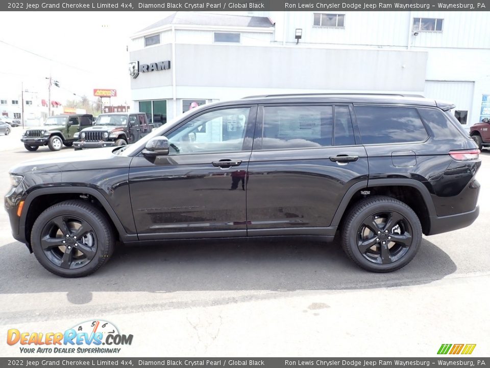 2022 Jeep Grand Cherokee L Limited 4x4 Diamond Black Crystal Pearl / Global Black Photo #2