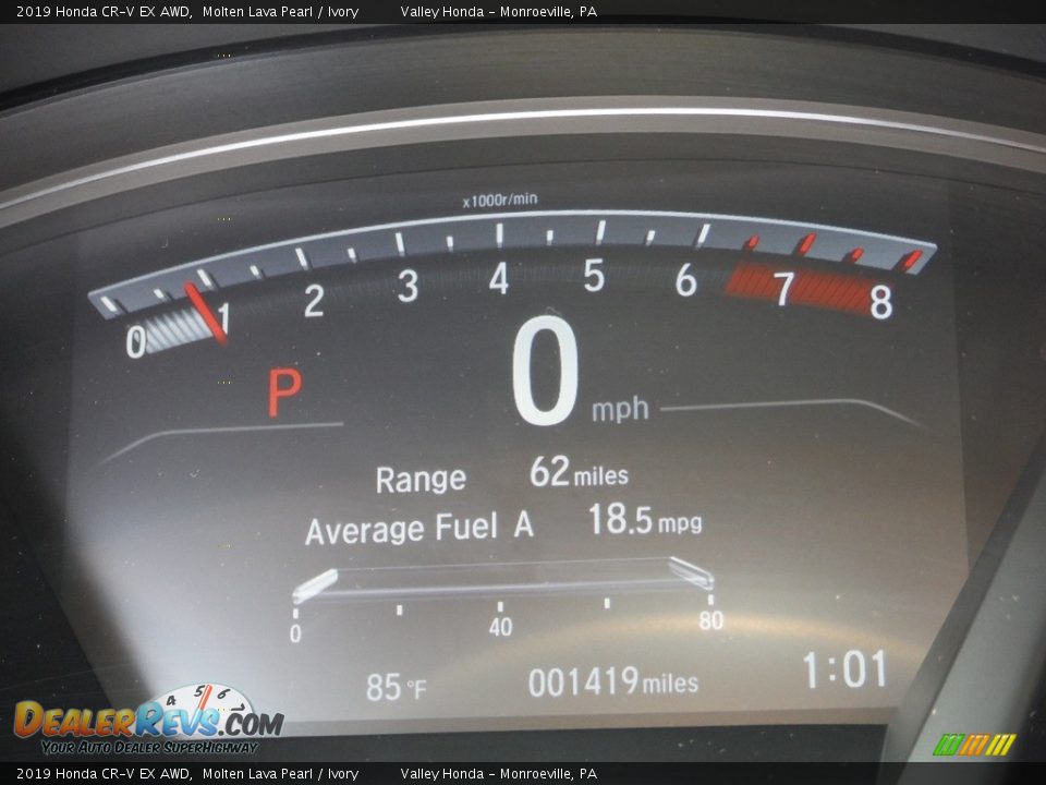 2019 Honda CR-V EX AWD Molten Lava Pearl / Ivory Photo #33
