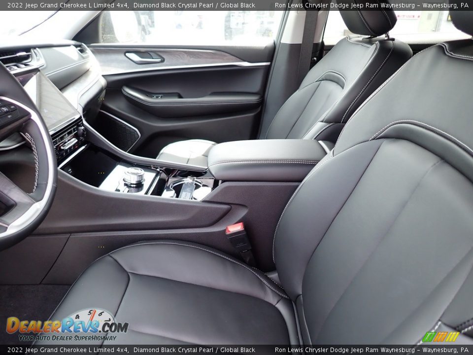 2022 Jeep Grand Cherokee L Limited 4x4 Diamond Black Crystal Pearl / Global Black Photo #11
