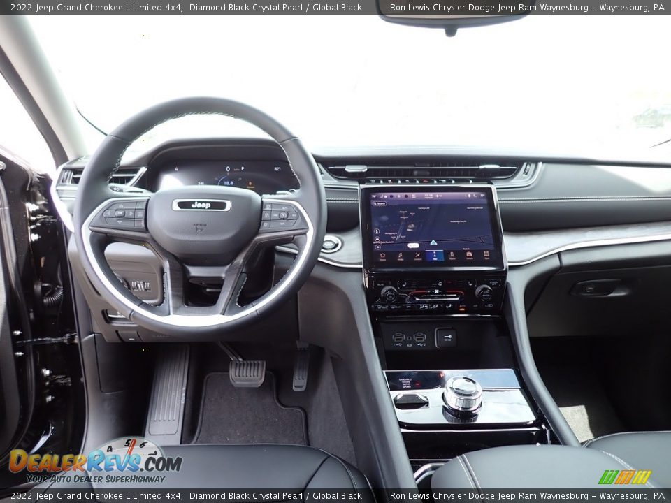 2022 Jeep Grand Cherokee L Limited 4x4 Diamond Black Crystal Pearl / Global Black Photo #13