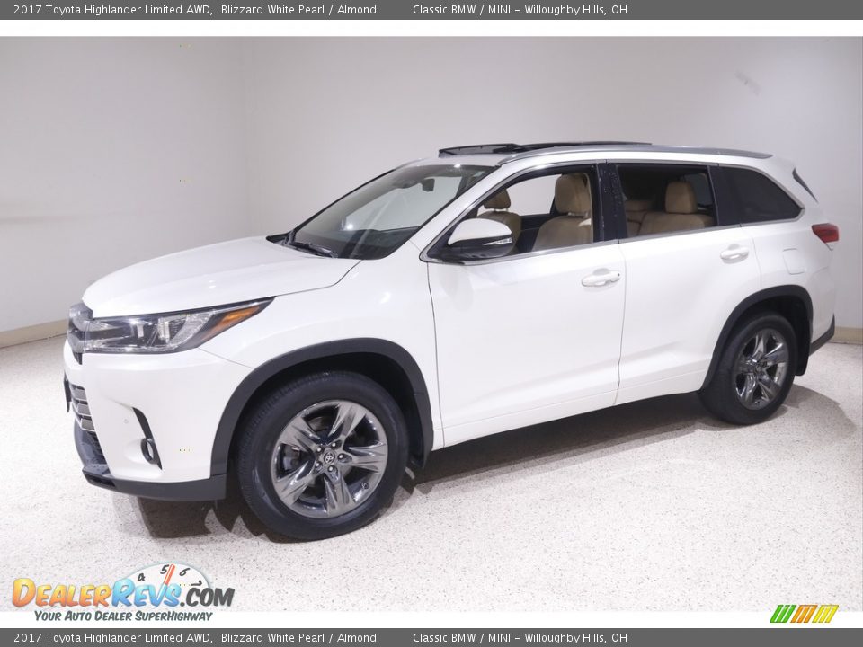 2017 Toyota Highlander Limited AWD Blizzard White Pearl / Almond Photo #3