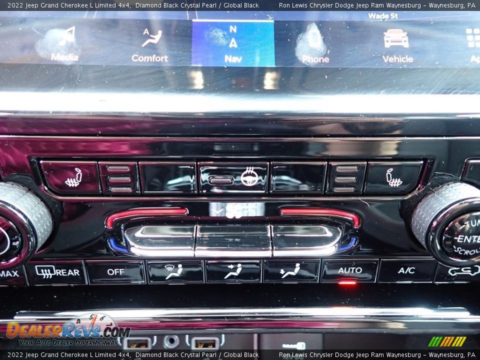 2022 Jeep Grand Cherokee L Limited 4x4 Diamond Black Crystal Pearl / Global Black Photo #18