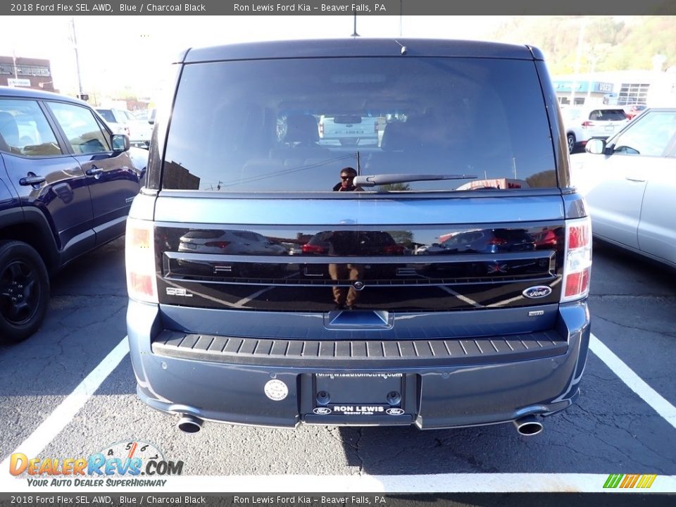 2018 Ford Flex SEL AWD Blue / Charcoal Black Photo #4