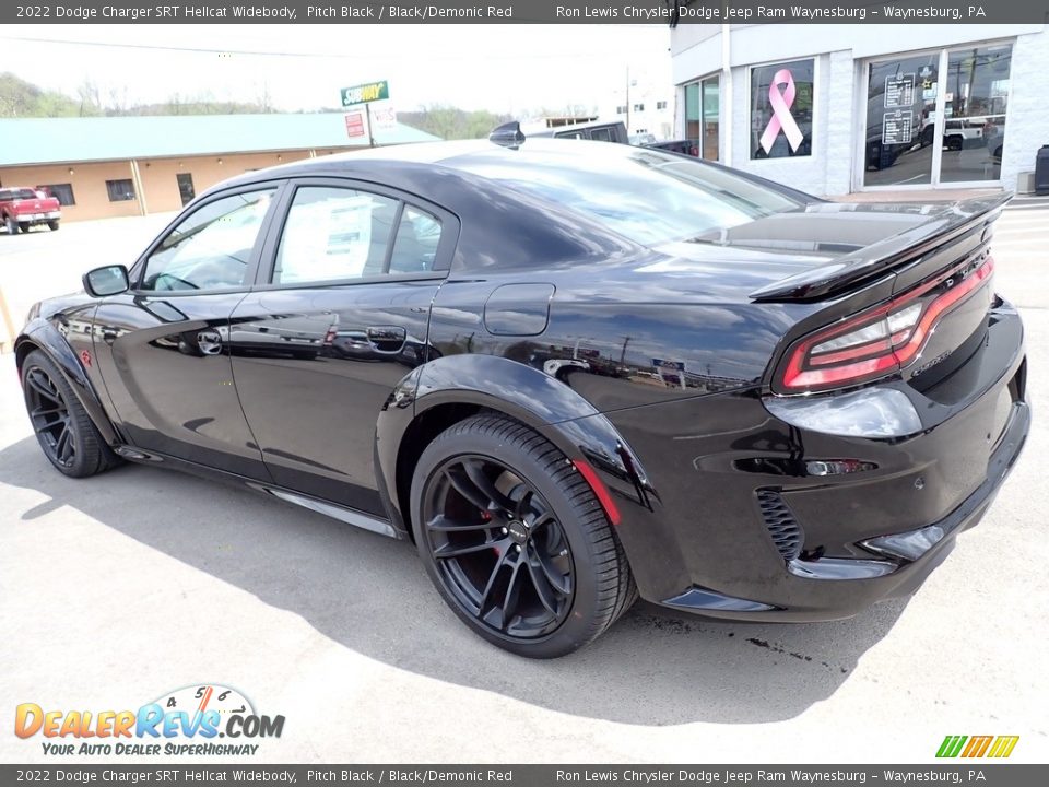 2022 Dodge Charger SRT Hellcat Widebody Pitch Black / Black/Demonic Red Photo #3