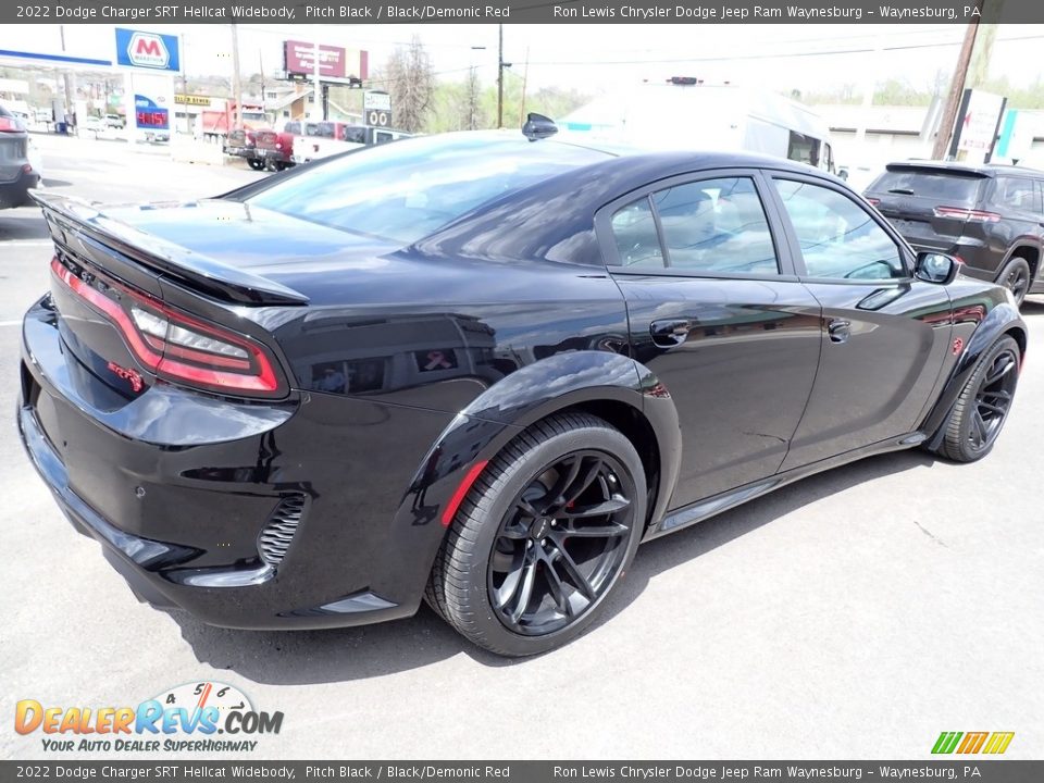 2022 Dodge Charger SRT Hellcat Widebody Pitch Black / Black/Demonic Red Photo #6