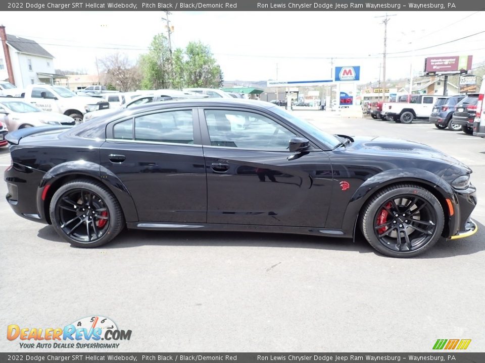 2022 Dodge Charger SRT Hellcat Widebody Pitch Black / Black/Demonic Red Photo #7