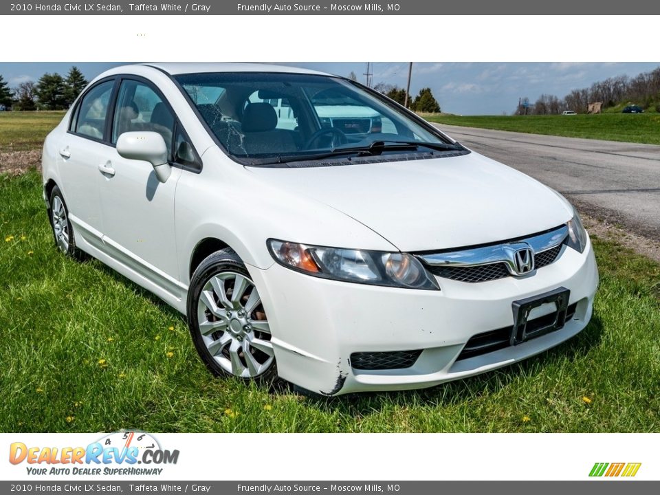 2010 Honda Civic LX Sedan Taffeta White / Gray Photo #1