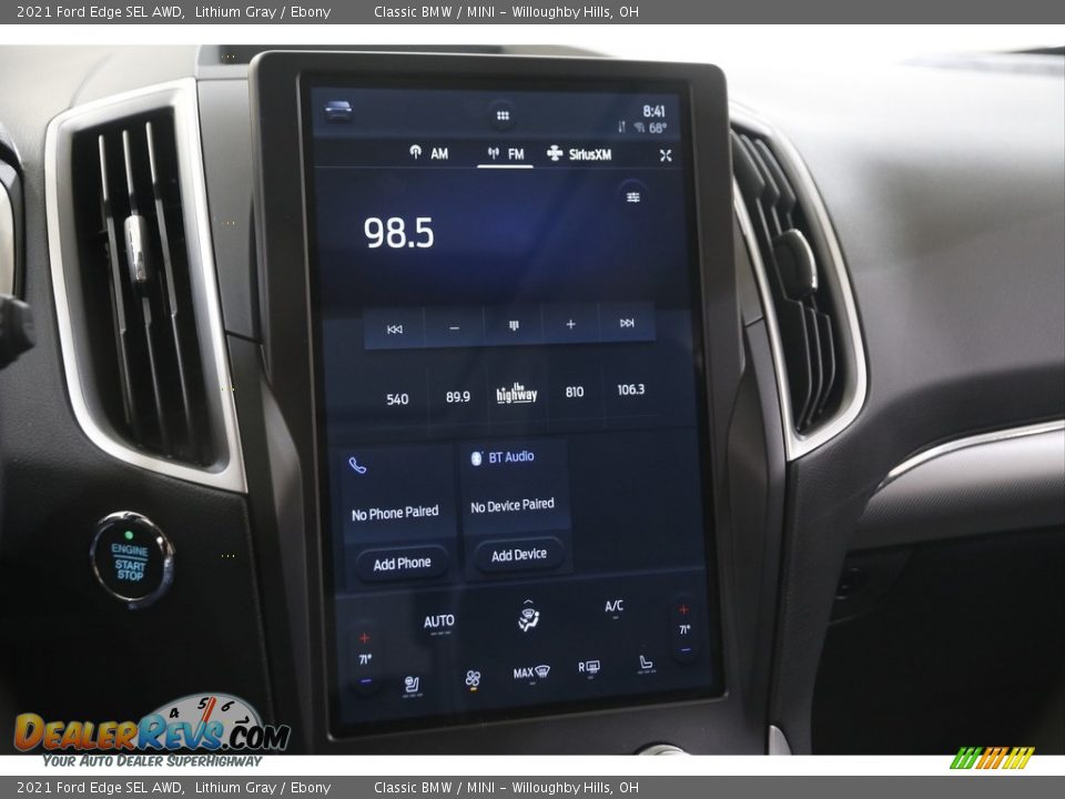 Controls of 2021 Ford Edge SEL AWD Photo #9