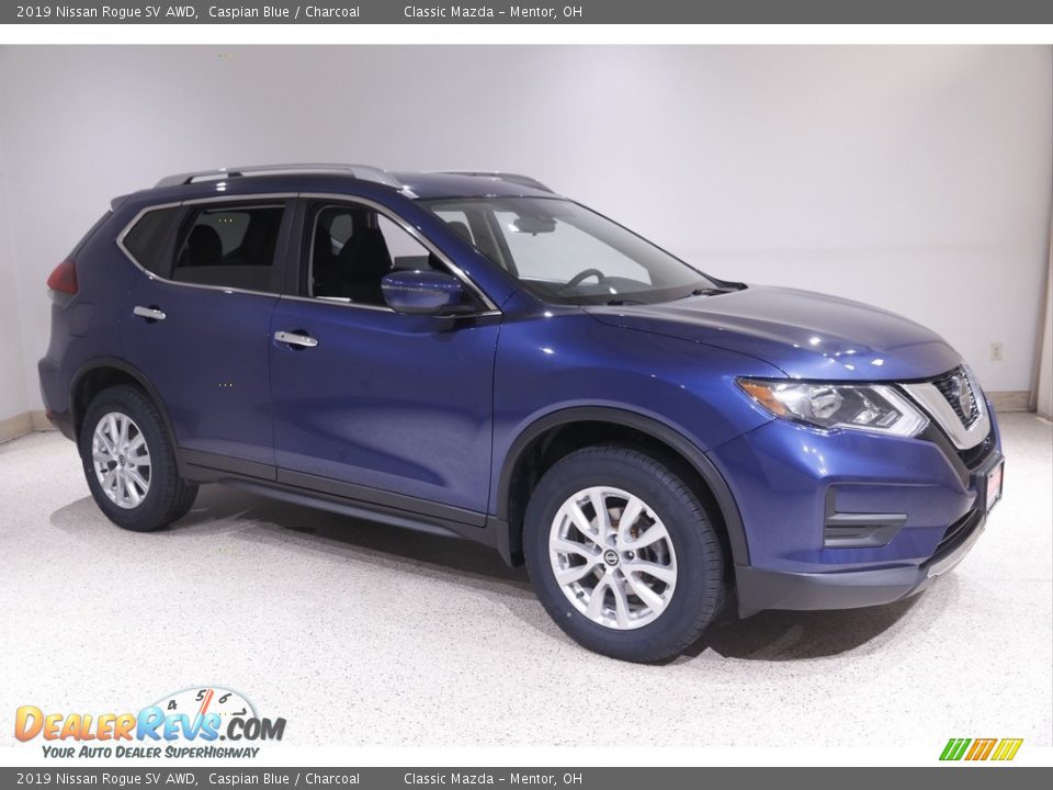 2019 Nissan Rogue SV AWD Caspian Blue / Charcoal Photo #1