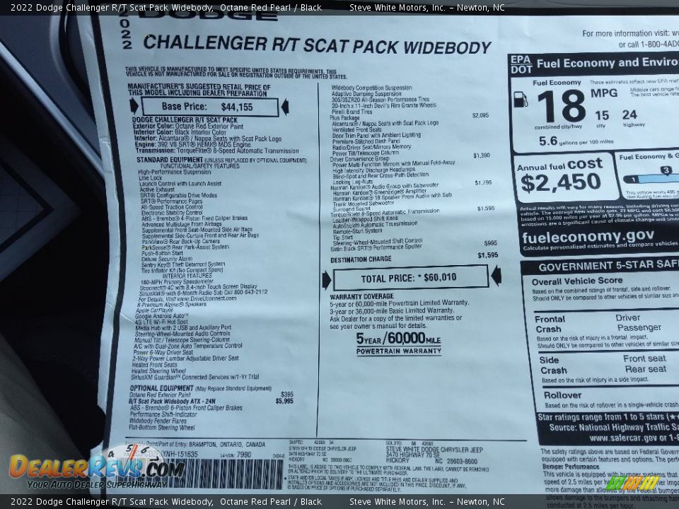 2022 Dodge Challenger R/T Scat Pack Widebody Octane Red Pearl / Black Photo #26