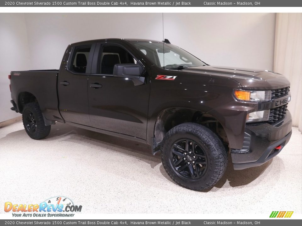2020 Chevrolet Silverado 1500 Custom Trail Boss Double Cab 4x4 Havana Brown Metallic / Jet Black Photo #1