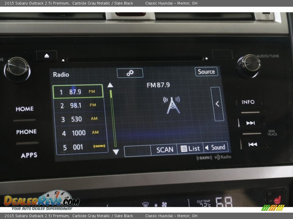 Audio System of 2015 Subaru Outback 2.5i Premium Photo #10