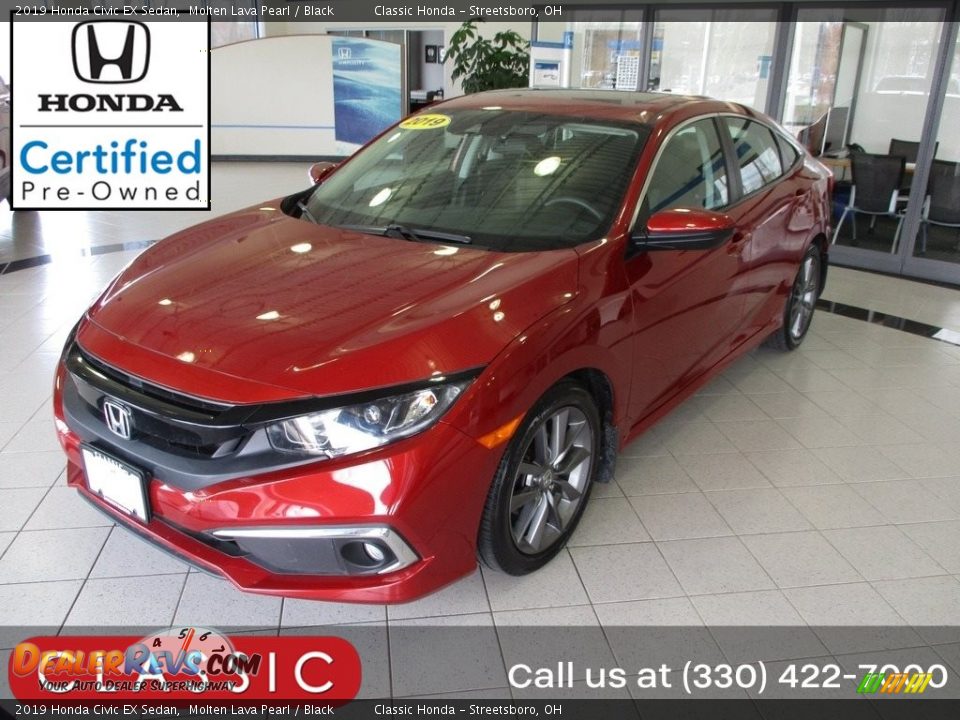 2019 Honda Civic EX Sedan Molten Lava Pearl / Black Photo #1