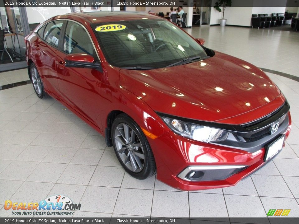 2019 Honda Civic EX Sedan Molten Lava Pearl / Black Photo #3
