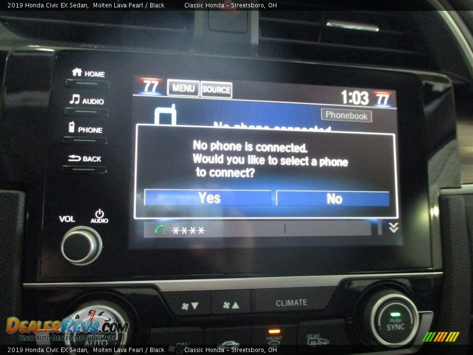 2019 Honda Civic EX Sedan Molten Lava Pearl / Black Photo #35