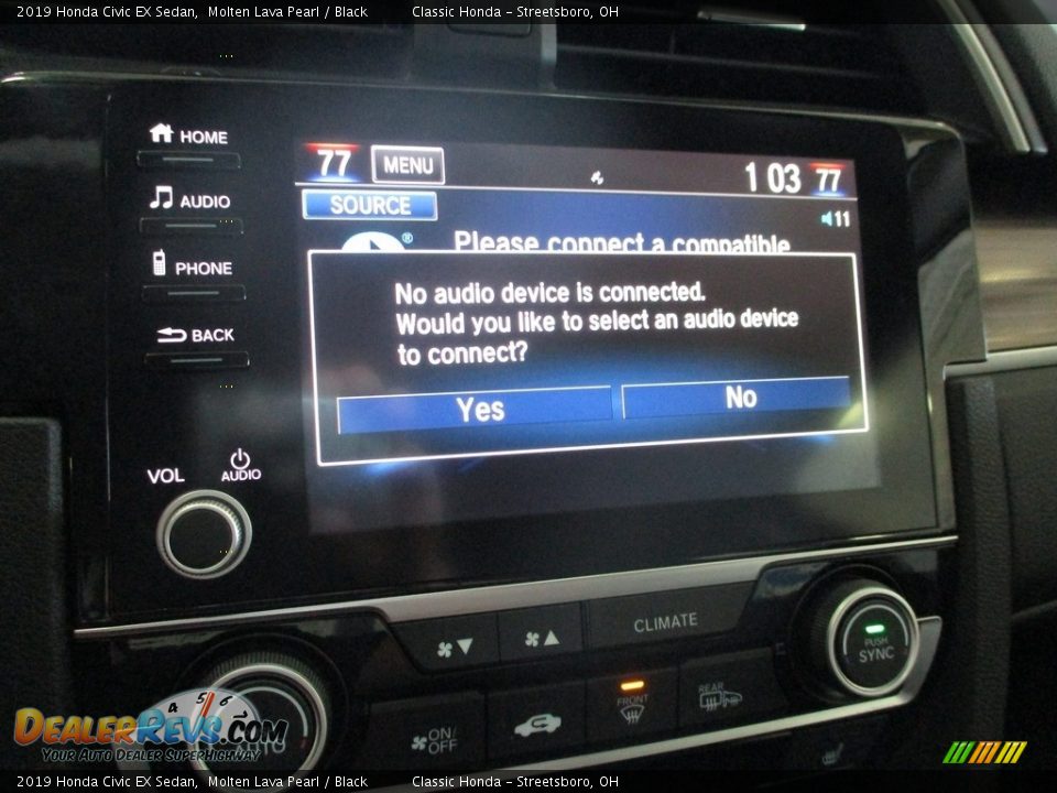 2019 Honda Civic EX Sedan Molten Lava Pearl / Black Photo #36