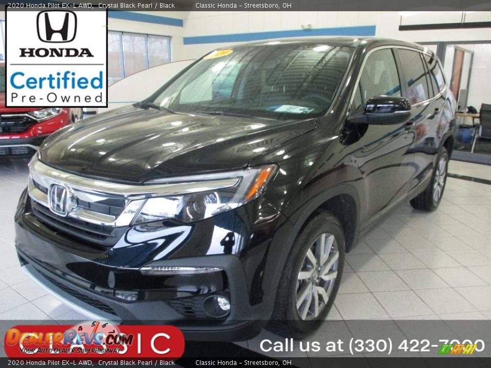 2020 Honda Pilot EX-L AWD Crystal Black Pearl / Black Photo #1