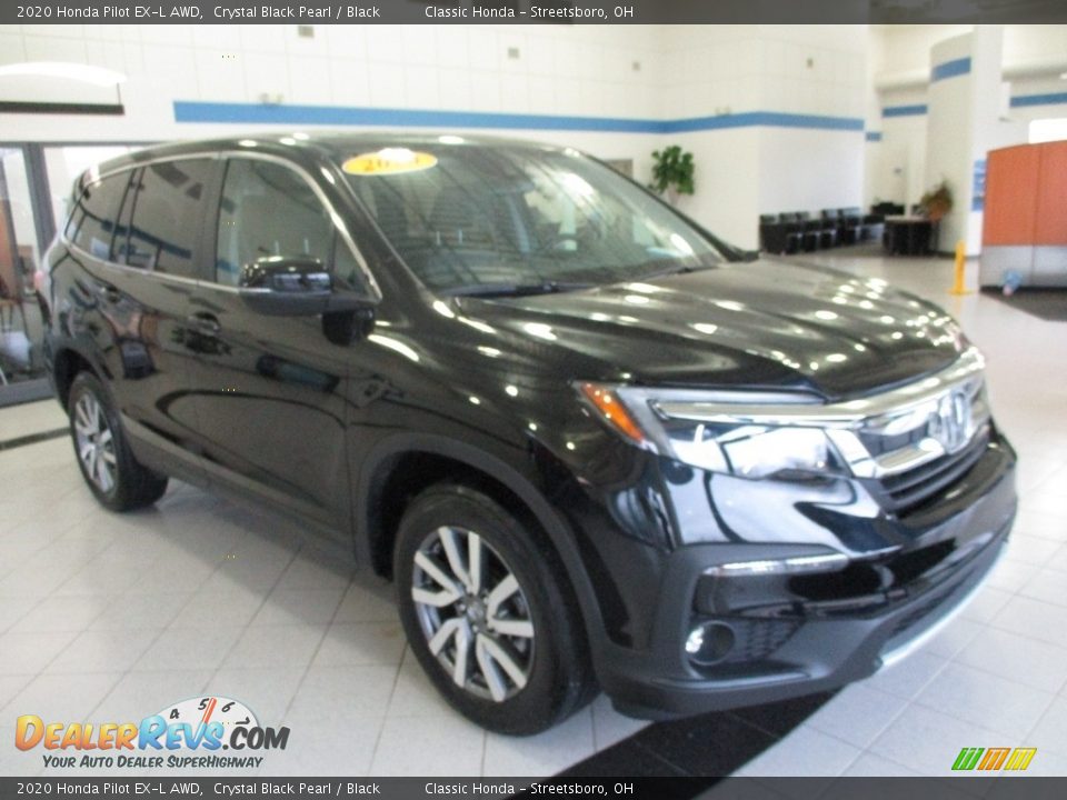 2020 Honda Pilot EX-L AWD Crystal Black Pearl / Black Photo #3