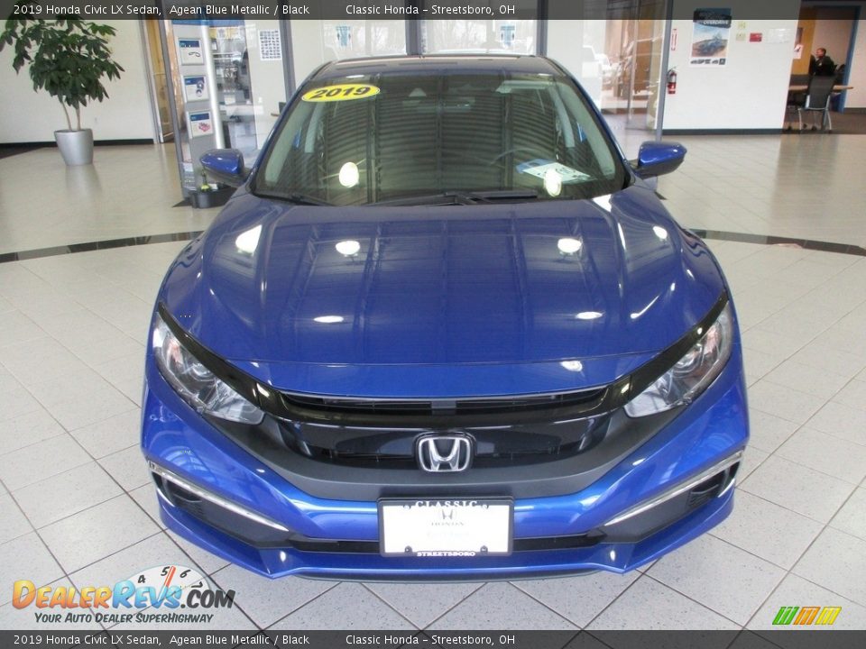 2019 Honda Civic LX Sedan Agean Blue Metallic / Black Photo #2