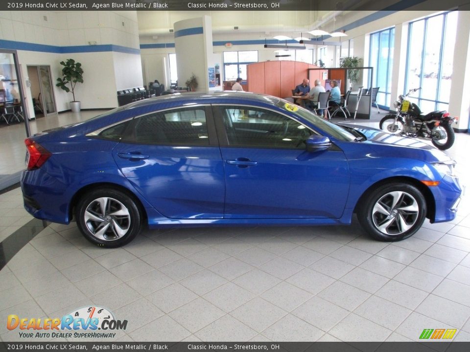 2019 Honda Civic LX Sedan Agean Blue Metallic / Black Photo #4