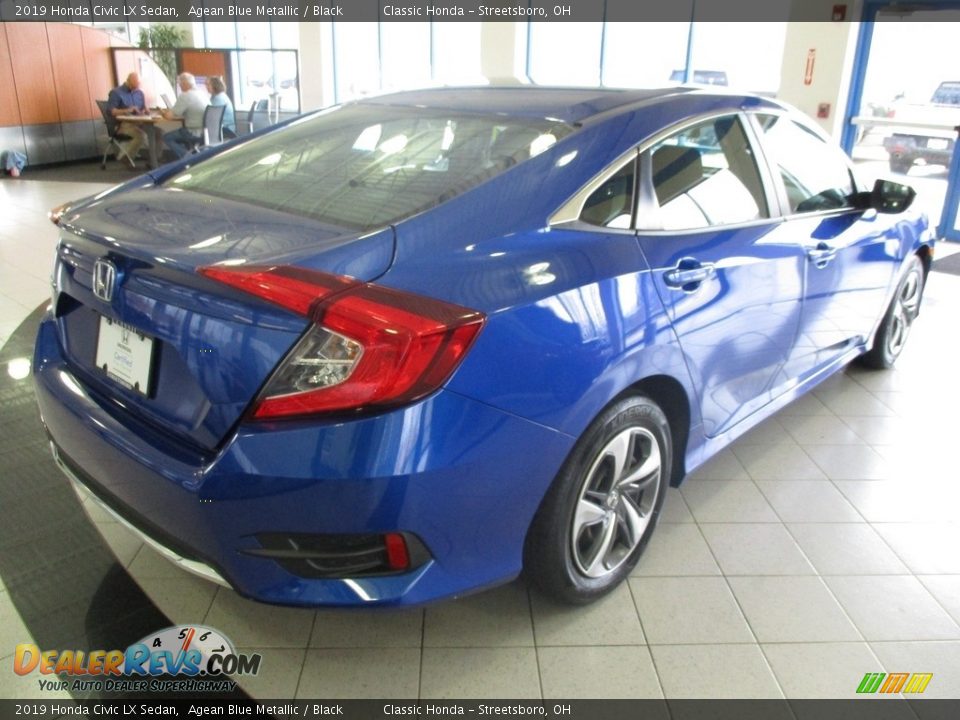 2019 Honda Civic LX Sedan Agean Blue Metallic / Black Photo #7
