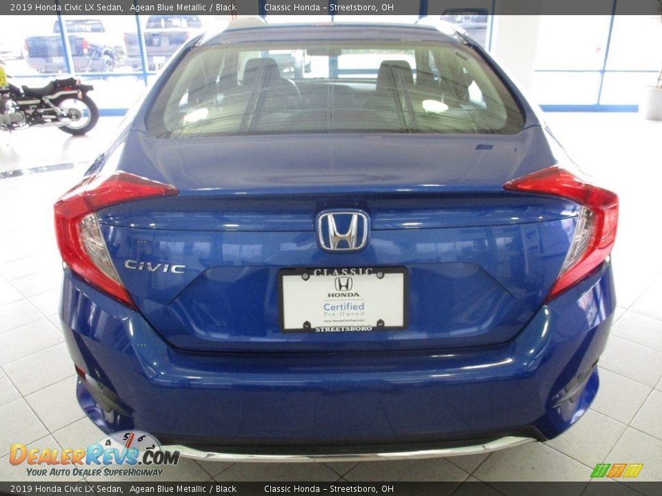 2019 Honda Civic LX Sedan Agean Blue Metallic / Black Photo #8