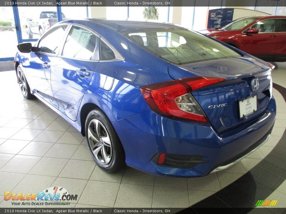 2019 Honda Civic LX Sedan Agean Blue Metallic / Black Photo #9