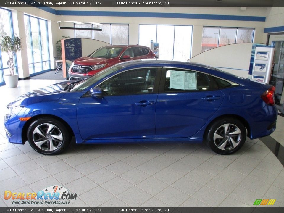 2019 Honda Civic LX Sedan Agean Blue Metallic / Black Photo #10