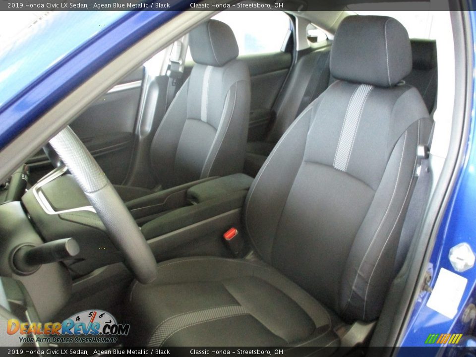 2019 Honda Civic LX Sedan Agean Blue Metallic / Black Photo #28