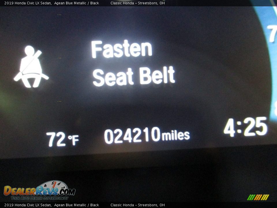 2019 Honda Civic LX Sedan Agean Blue Metallic / Black Photo #31