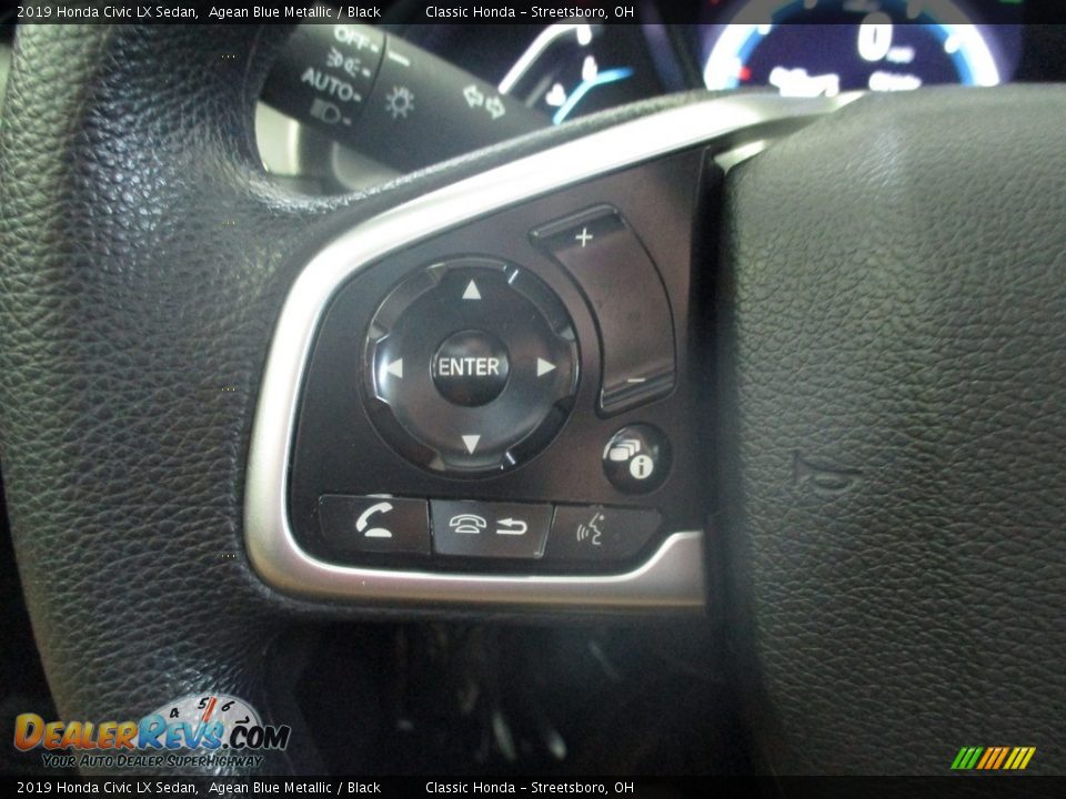 2019 Honda Civic LX Sedan Agean Blue Metallic / Black Photo #34