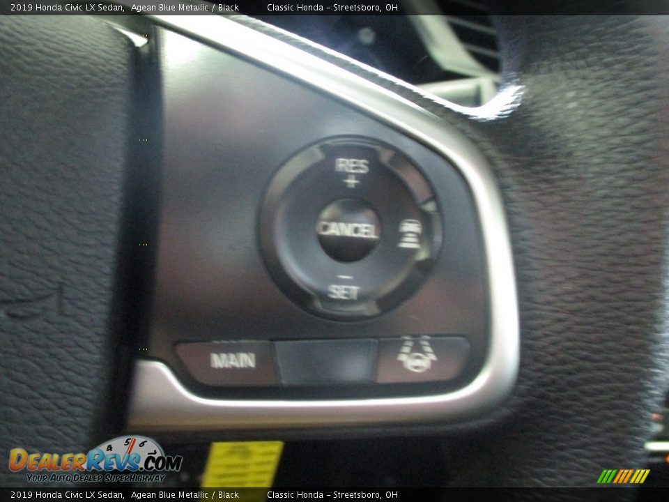 2019 Honda Civic LX Sedan Agean Blue Metallic / Black Photo #35