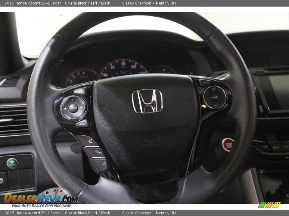 2016 Honda Accord EX-L Sedan Crystal Black Pearl / Black Photo #7