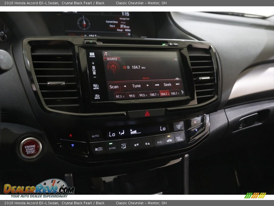 2016 Honda Accord EX-L Sedan Crystal Black Pearl / Black Photo #12