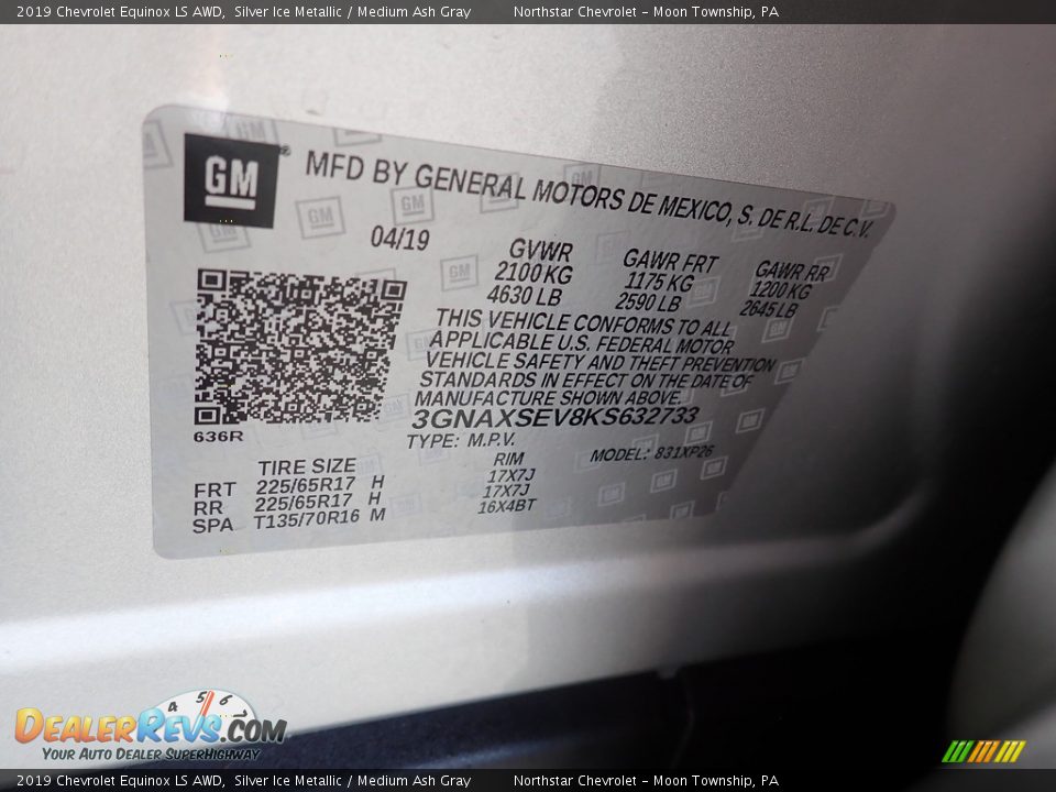 2019 Chevrolet Equinox LS AWD Silver Ice Metallic / Medium Ash Gray Photo #27