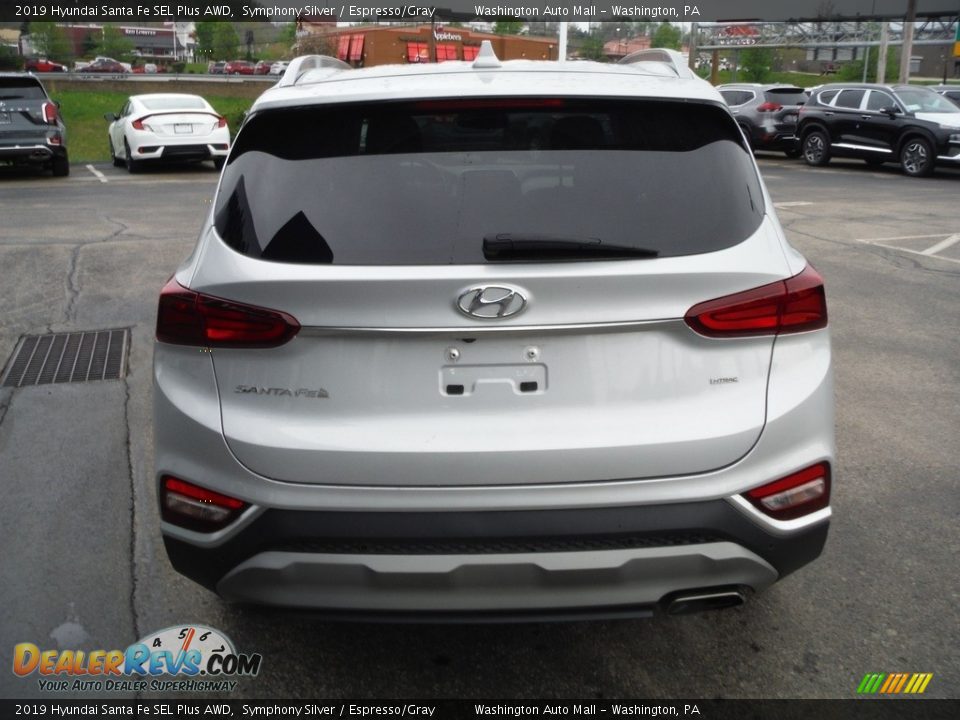 2019 Hyundai Santa Fe SEL Plus AWD Symphony Silver / Espresso/Gray Photo #9