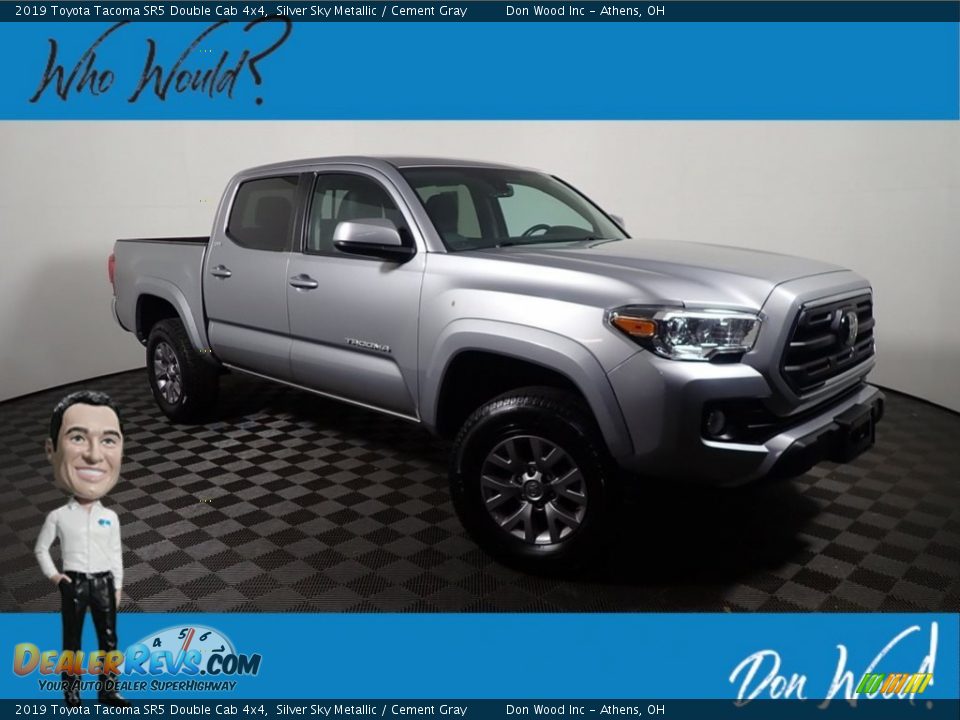 2019 Toyota Tacoma SR5 Double Cab 4x4 Silver Sky Metallic / Cement Gray Photo #1