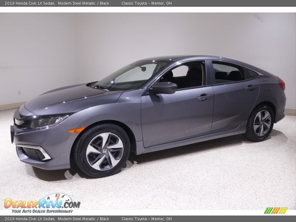2019 Honda Civic LX Sedan Modern Steel Metallic / Black Photo #3