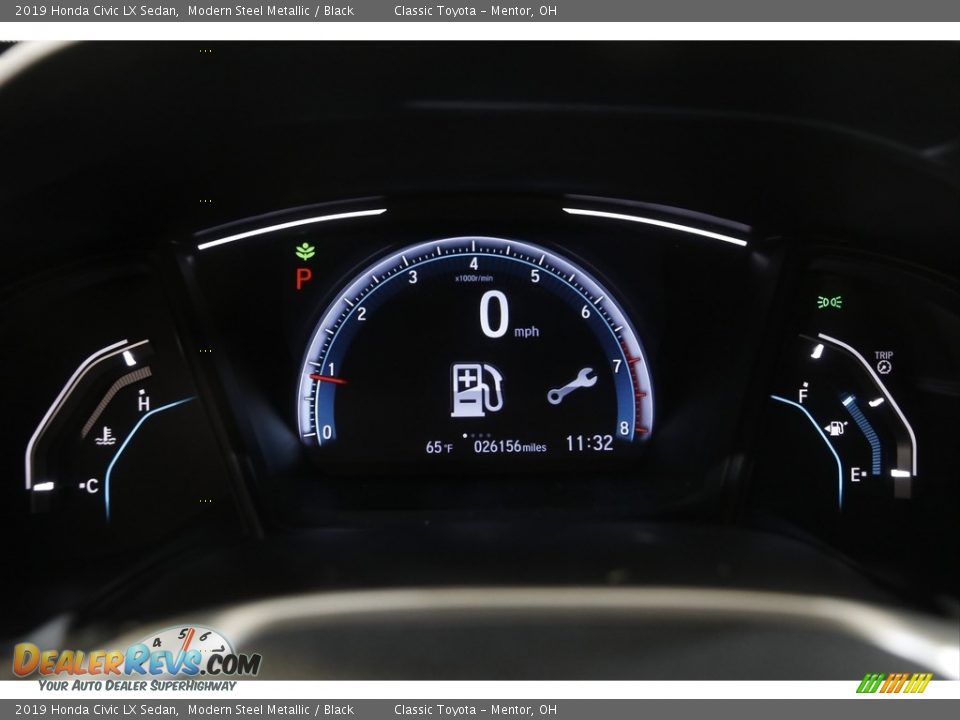 2019 Honda Civic LX Sedan Modern Steel Metallic / Black Photo #8