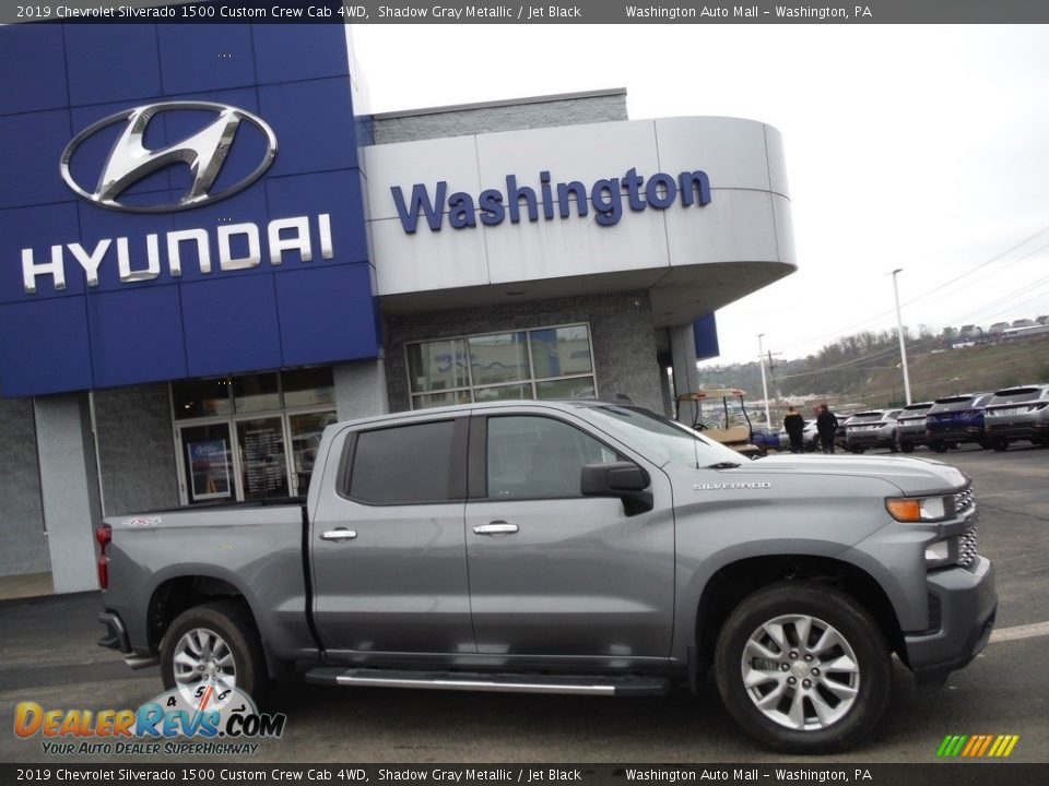 2019 Chevrolet Silverado 1500 Custom Crew Cab 4WD Shadow Gray Metallic / Jet Black Photo #2