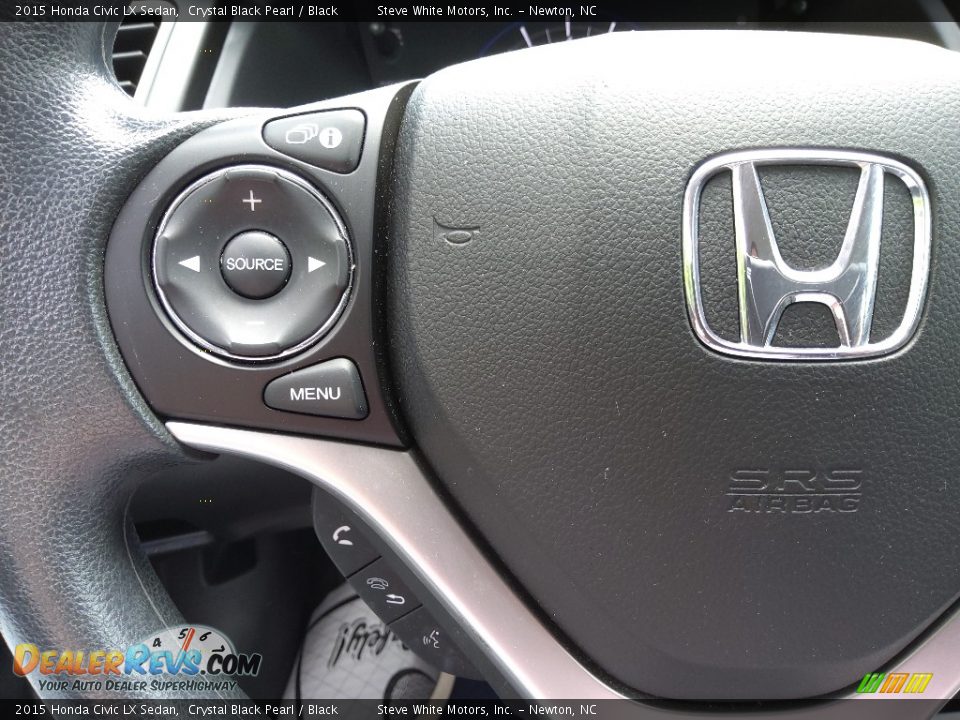 2015 Honda Civic LX Sedan Crystal Black Pearl / Black Photo #18