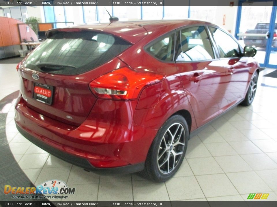 2017 Ford Focus SEL Hatch Ruby Red / Charcoal Black Photo #7