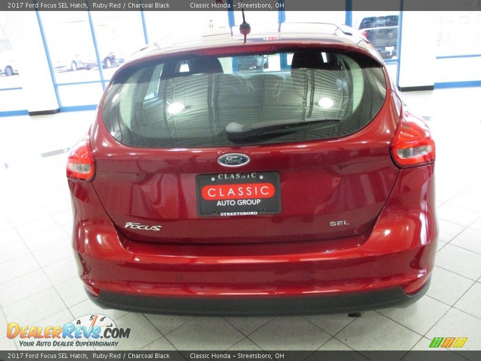 2017 Ford Focus SEL Hatch Ruby Red / Charcoal Black Photo #8
