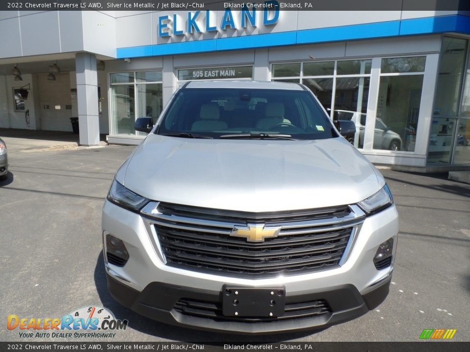 2022 Chevrolet Traverse LS AWD Silver Ice Metallic / Jet Black/­Chai Photo #3