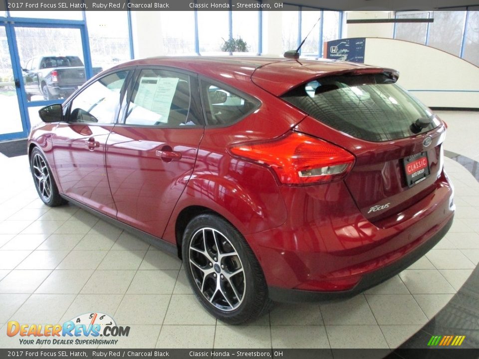 2017 Ford Focus SEL Hatch Ruby Red / Charcoal Black Photo #9