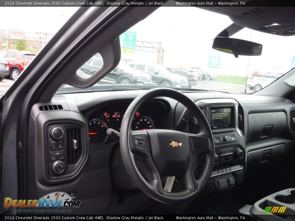 2019 Chevrolet Silverado 1500 Custom Crew Cab 4WD Shadow Gray Metallic / Jet Black Photo #13