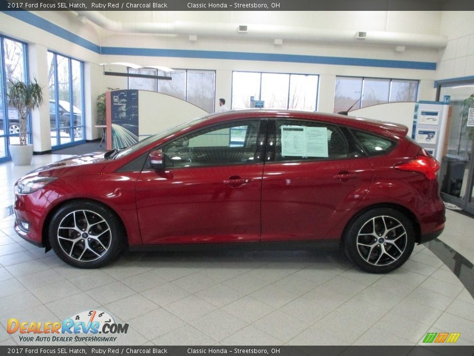 2017 Ford Focus SEL Hatch Ruby Red / Charcoal Black Photo #10