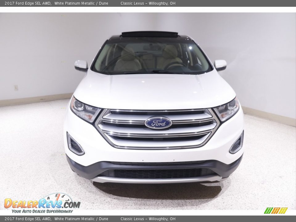 2017 Ford Edge SEL AWD White Platinum Metallic / Dune Photo #2