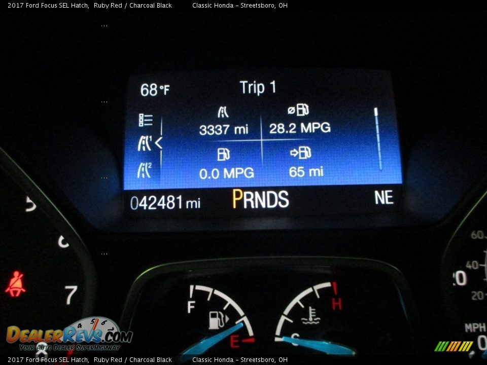 2017 Ford Focus SEL Hatch Ruby Red / Charcoal Black Photo #33