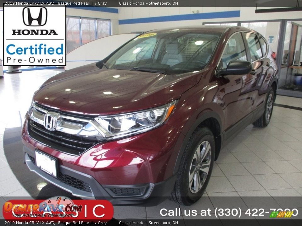 2019 Honda CR-V LX AWD Basque Red Pearl II / Gray Photo #1